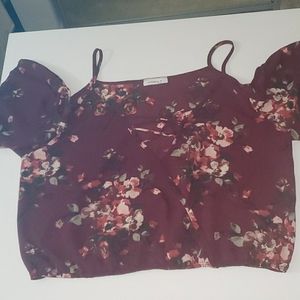 January 7 burgundy crop top